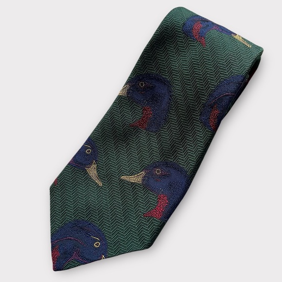 Vintage Nordstrom Silk Mallard Duck Tie - Picture 2 of 6